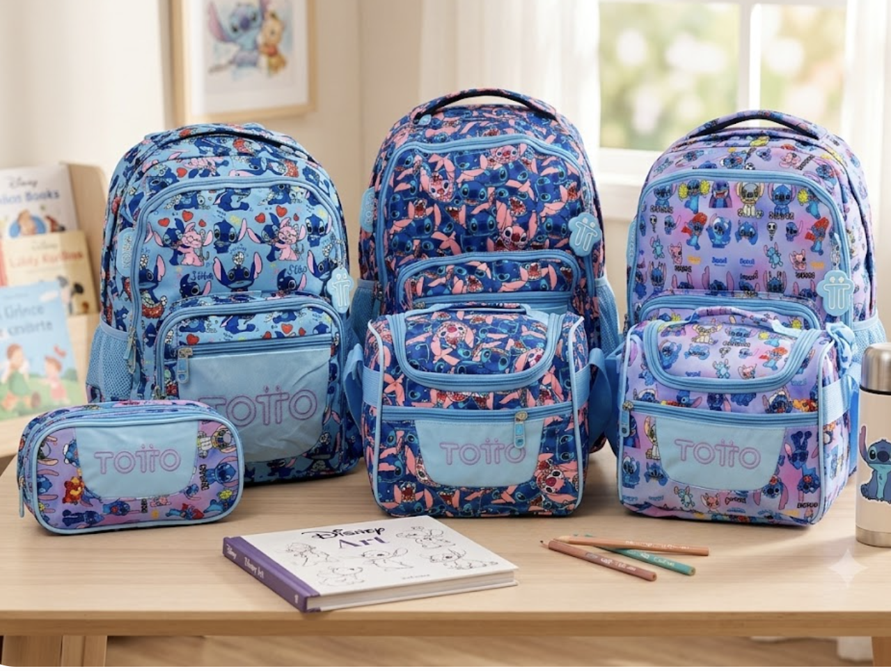 MALETA ESCOLA X3 PIEZAS STITCH